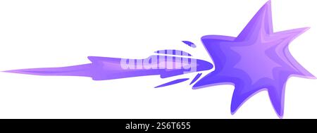 Vettore cartoni animati icona flash pistola viola. Effetto shot. Energia di fiamma. Vettore cartoni animati icona flash pistola viola. Effetto shot Illustrazione Vettoriale