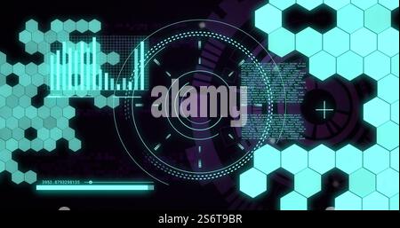 Immagine dell'elaborazione dei dati digitali su scansione degli oscilloscopi Foto Stock