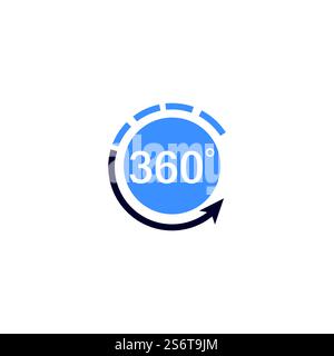 Vista a 360 relative icone vettoriali del modello di progettazione Illustrazione Vettoriale