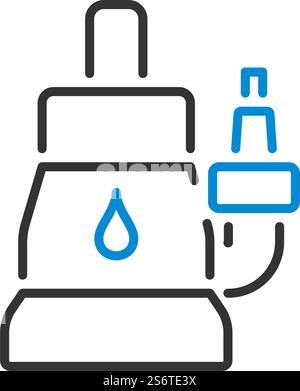 Icona della pompa dell'acqua sommersa. Contorno grassetto modificabile con disegno riempimento colore. Illustrazione vettoriale. Illustrazione Vettoriale