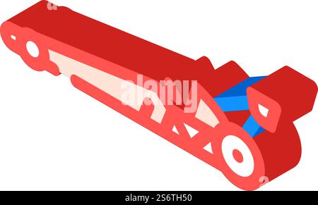 vettore icona isometrica per auto sportiva dragster. cartello per auto sportiva dragster. illustrazione del simbolo isolato. illustrazione vettoriale dell'icona isometrica della vettura sportiva dragster Illustrazione Vettoriale
