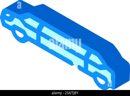 icona vettoriale isometrica della limousine. cartello limousine car. illustrazione del simbolo isolato. illustrazione vettoriale dell'icona isometrica della limousine Illustrazione Vettoriale