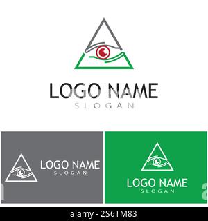 Futuristica ispirazione per il design con il logo della catena triangolare Illustrazione Vettoriale