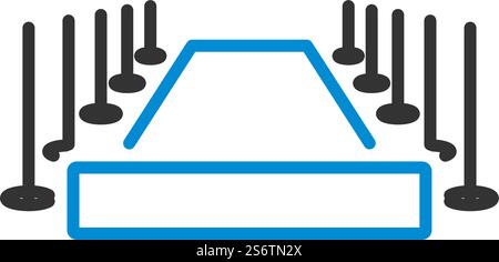 Icona Red Carpet. Contorno grassetto modificabile con disegno riempimento colore. Illustrazione vettoriale. Illustrazione Vettoriale