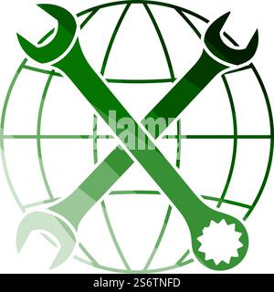 Icona del giorno della manodopera. Design a scala piatta in colori. Illustrazione vettoriale. Illustrazione Vettoriale