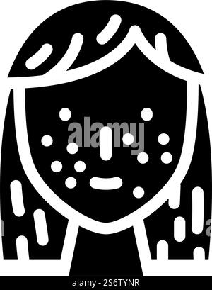 acne problema cutaneo glifo vettore icona. segno di problema della pelle del viso dell'acne. illustrazione nera del simbolo del contorno isolato. illustrazione vettoriale dell'icona del glifo del problema cutaneo del viso dell'acne Illustrazione Vettoriale