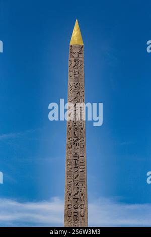 Francia, Parigi, 75, VIII arrondissement, Place de la Concorde, l'obelisco di Luxor. Foto Stock