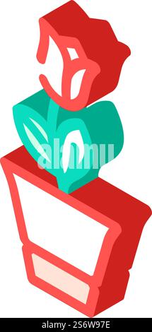 vettore di icone isometriche di fiori in vaso loekaryd. simbolo di fiori in vaso loekaryd. illustrazione del simbolo isolato. illustrazione vettoriale dell'icona isometrica del fiore in vaso loekaryd Illustrazione Vettoriale