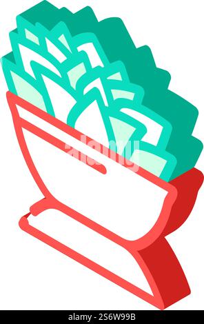 eceveria lola vettore icona isometrica. segno echeveria lola. illustrazione del simbolo isolato. illustrazione vettoriale dell'icona isometrica di echeveria lola Illustrazione Vettoriale