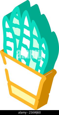 vettore di icone isometriche di sansevieria trifasciata. segno di sansevieria trifasciata. illustrazione del simbolo isolato. illustrazione vettoriale dell'icona isometrica di sansevieria trifasciata Illustrazione Vettoriale