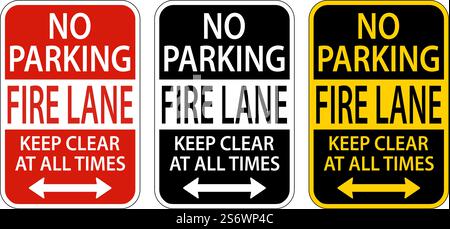 Vigili del fuoco mantenere sempre chiaro Sign on White background Illustrazione Vettoriale