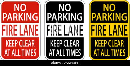 Vigili del fuoco mantenere sempre chiaro Sign on White background Illustrazione Vettoriale