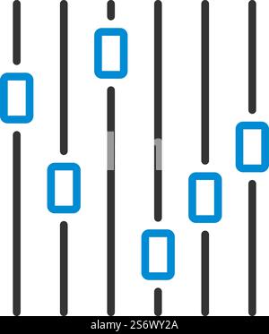 Icona Music Equalizer. Contorno grassetto modificabile con disegno riempimento colore. Illustrazione vettoriale. Illustrazione Vettoriale