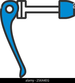 Icona rilascio rapido bicicletta. Contorno grassetto modificabile con disegno riempimento colore. Illustrazione vettoriale. Illustrazione Vettoriale