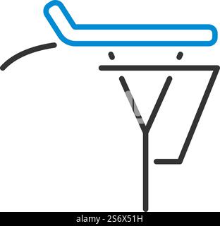 Icona portabagagli per biciclette. Contorno grassetto modificabile con disegno riempimento colore. Illustrazione vettoriale. Illustrazione Vettoriale