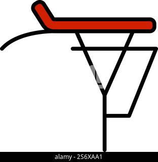 Icona portabagagli per biciclette. Contorno grassetto modificabile con disegno riempimento colore. Illustrazione vettoriale. Illustrazione Vettoriale