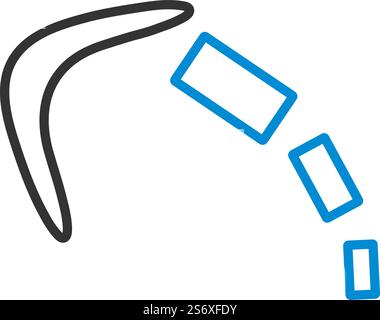 Icona Cashback Boomerang. Contorno grassetto modificabile con disegno riempimento colore. Illustrazione vettoriale. Illustrazione Vettoriale