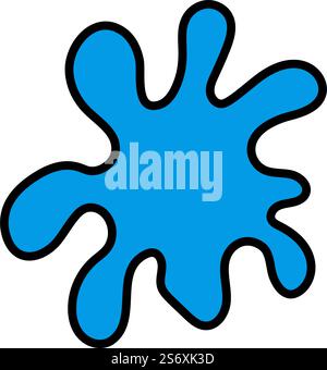 Icona Paint Blot (colorazione). Contorno grassetto modificabile con disegno riempimento colore. Illustrazione vettoriale. Illustrazione Vettoriale