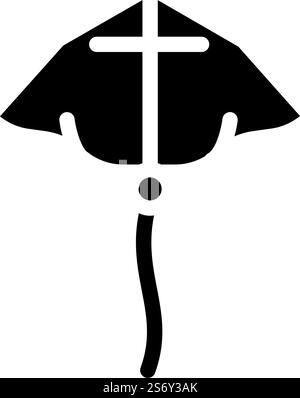 vettore dell'icona del glifo di aquilone in forma stingray. segno di aquilone forma stingray. illustrazione del simbolo isolato. illustrazione vettoriale dell'icona del glifo del nibbio di forma stingray Illustrazione Vettoriale