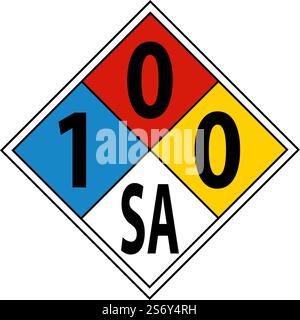 NFPA Diamond 1-0-0-SA Sign on White background Illustrazione Vettoriale
