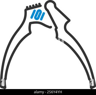 Icona pressa aglio. Contorno grassetto modificabile con disegno di riempimento a colori. Illustrazione vettoriale. Illustrazione Vettoriale