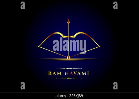 arco d'oro freccia ram navami saluto design Illustrazione Vettoriale