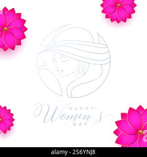 bello il giorno delle donne i social media desiderano il disegno della scheda Illustrazione Vettoriale