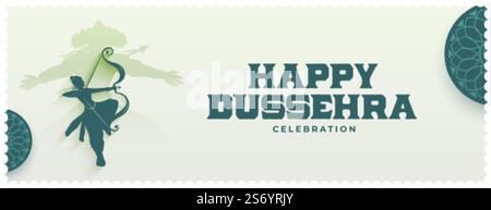 stile piatto happy dussehra banner design Illustrazione Vettoriale