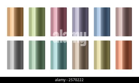 set di gradienti metallici in colori diversi Illustrazione Vettoriale