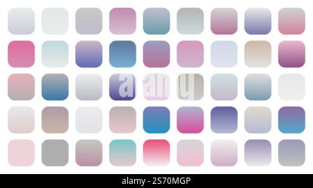 grande set di combinazioni di gradienti morbidi Illustrazione Vettoriale