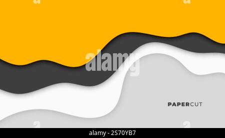 moderno astratto stile papercut elegante sfondo design Illustrazione Vettoriale