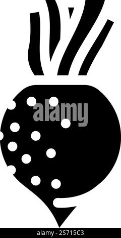 vettore icona glifo nero ravanello. segno di ravanello nero. illustrazione del simbolo isolato. illustrazione vettoriale dell'icona del glifo nero Illustrazione Vettoriale