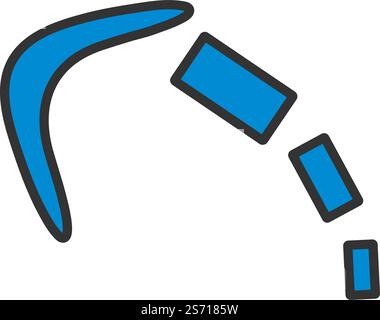 Icona Cashback Boomerang. Contorno grassetto modificabile con disegno riempimento colore. Illustrazione vettoriale. Illustrazione Vettoriale