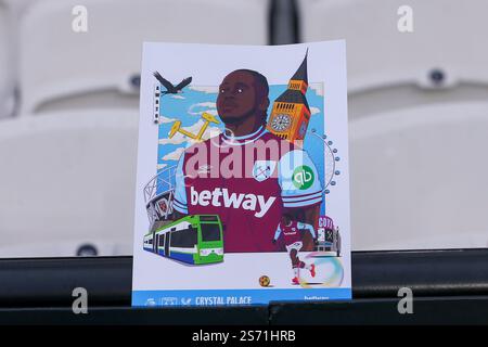 London Stadium, Londra, Regno Unito. 18 gennaio 2025. Premier League Football, West Ham United contro Crystal Palace; credito programma Matchday: Action Plus Sports/Alamy Live News Foto Stock