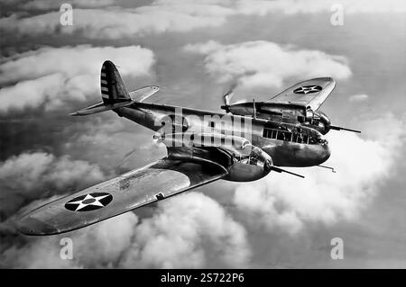 Il Bell YFM-1 Airacuda era un aereo da caccia pesante statunitense, sviluppato dalla Bell Aircraft Corporation per l'United States Army Air Corps durante la metà degli anni '1930 Volò per la prima volta nel 1937, ma nonostante avesse audaci progressi di progettazione, aveva anche notevoli difetti che alla fine misero a terra l'aereo. L'Airacuda vide una produzione limitata e alla fine fu formato uno squadrone pienamente operativo, ma nel marzo 1942 tutti gli Airacuda furono demoliti. Foto Stock