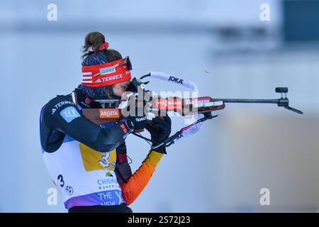 Ruhpolding, Germania. 18 gennaio 2025. RUHPOLDING, GERMANIA - 18 GENNAIO: La tedesca Selina Grotian partecipa alla staffetta femminile della IBU World Cup Biathlon Ruhpolding il 17 gennaio 2025 a Ruhpolding, Germania.250118 SEPA 24 052 - 20250118 PD8543 credito: APA-PictureDesk/Alamy Live News Foto Stock