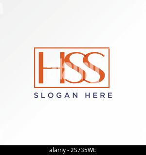 Design del logo concept grafico grafica grafica grafica vettoriale premium lettera grafica HSS font accostato quadrato hotel lusso art monogramma tipografia branding Illustrazione Vettoriale