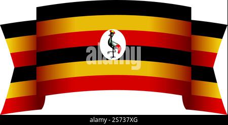 Icona del giorno Uganda vettore cartoon. Mappa delle bandiere. Nazionale. Icona del giorno Uganda vettore cartoon. Mappa delle bandiere Illustrazione Vettoriale
