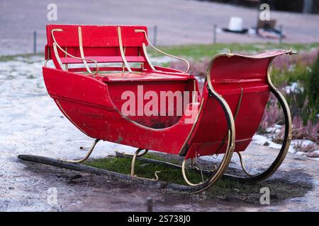 Red Sledge di Babbo Natale Foto Stock