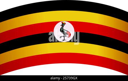 Icona della bandiera dell'Uganda vettore cartoon. Mappa degli eroi. africa nazionale. Icona della bandiera dell'Uganda vettore cartoon. Mappa degli eroi Illustrazione Vettoriale