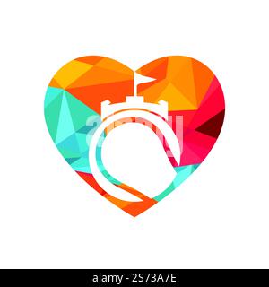 Tennis forte vettore logo design. Castello tennis icona design. Illustrazione Vettoriale