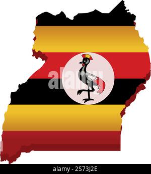 Icona del simbolo Uganda vettore cartoon. Indipendenza della bandiera. Mappa degli eroi. Icona del simbolo Uganda vettore cartoon. Indipendenza della bandiera Illustrazione Vettoriale