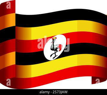Vettore nazionale uganda Icon cartoon. Giorno dell'indipendenza. Gli eroi stanno in piedi. Vettore nazionale uganda Icon cartoon. Giorno dell'indipendenza Illustrazione Vettoriale