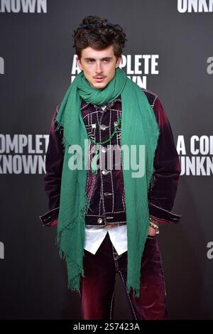 Roma, Italia. 17 gennaio 2025. Timothée Chalamet partecipa alla première "A complete Unknown" presso l'Hotel De la Ville il 17 gennaio 2025 a Roma, Italia. Credito: dpa/Alamy Live News Foto Stock