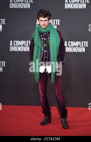 Roma, Italia. 17 gennaio 2025. Timothée Chalamet partecipa alla première "A complete Unknown" presso l'Hotel De la Ville il 17 gennaio 2025 a Roma, Italia. Credito: dpa/Alamy Live News Foto Stock
