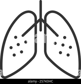Icona polmoni. Segno di respirazione toracica. Organo respiratorio isolato su sfondo bianco. Icona polmoni. Segno di respirazione toracica. Organo respiratorio Illustrazione Vettoriale