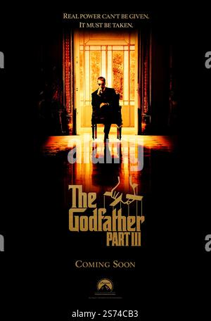The Godfather Part III (1990) diretto da Francis Ford Coppola e interpretato da al Pacino, Diane Keaton e Andy Garcia. L'anziano Don Michael Corleone cerca la redenzione mentre cerca di legittimare il suo impero criminale. Fotografia di un poster originale del 1990 DA UTILIZZARE ESCLUSIVAMENTE PER L'EDITORIALE. Credito: Immagini BFA/Paramount. Foto Stock