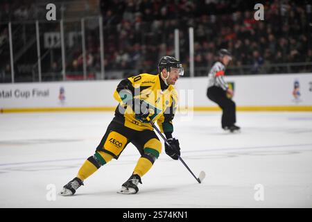 Vindico Arena, Cardiff, Regno Unito. 18 gennaio 2025. IIHF Continental Cup Ice Hockey, Bruleurs de Loups contro GKS Katowice; credito: Action Plus Sports/Alamy Live News Foto Stock