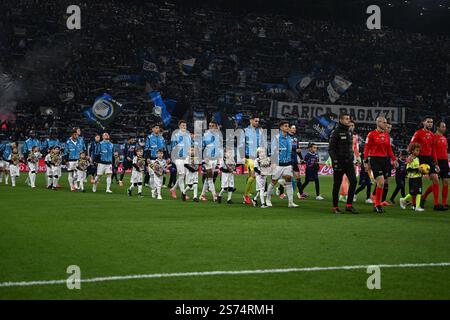 Bergamo, Italia. 18 gennaio 2025. Accesso alla squadra durante la partita di calcio di serie A tra Atalanta BC e SSC Napoli il 18 gennaio 2025 allo stadio Gewiss di Bergamo, Italia crediti: Tiziano Ballabio/Alamy Live News Foto Stock