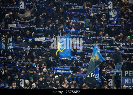 18 gennaio 2025; Stadio Gewiss, Bergamo, Italia, calcio di serie A, Atalanta contro Napoli; fan dell'Atalanta BC Foto Stock